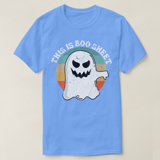 これはおもしろいブーシートブー幽霊ヴィンテージハロウィー Tシャツ (デザイン正面)