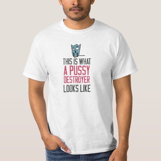 これはなんと猫の破壊者のように見えるかです Tシャツ (正面)