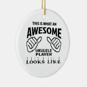 これはなんと素晴らしいウクレレプレーヤーのように見えるかです セラミックオーナメント (右)