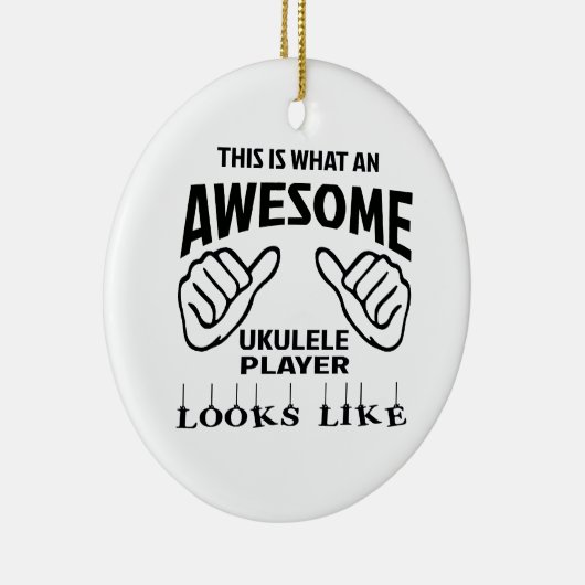 これはなんと素晴らしいウクレレプレーヤーのように見えるかです セラミックオーナメント (右)