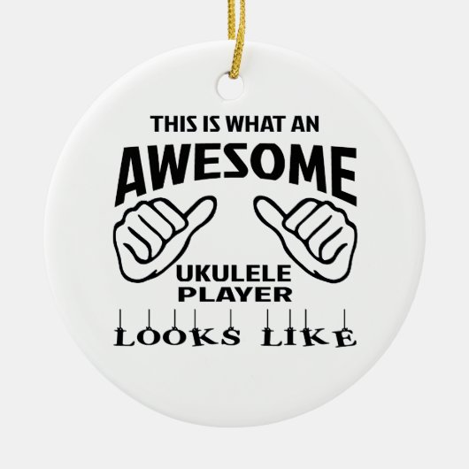 これはなんと素晴らしいウクレレプレーヤーのように見えるかです セラミックオーナメント (正面)