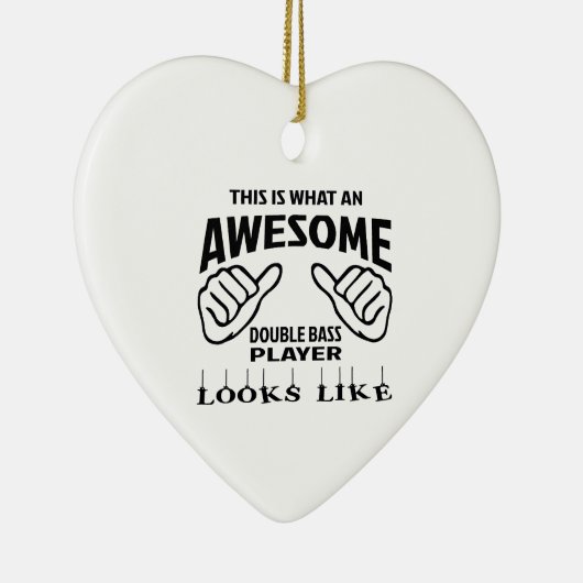 これはなんと素晴らしいコントラバスプレーヤーlを見るかです セラミックオーナメント (右)