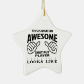 これはなんと素晴らしい砲丸投げプレーヤーのように見えるかです セラミックオーナメント (右)
