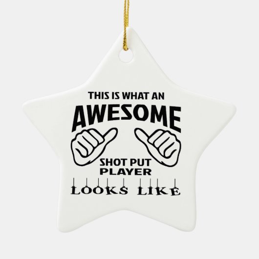 これはなんと素晴らしい砲丸投げプレーヤーのように見えるかです セラミックオーナメント (正面)