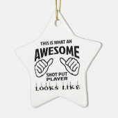 これはなんと素晴らしい砲丸投げプレーヤーのように見えるかです セラミックオーナメント (左)