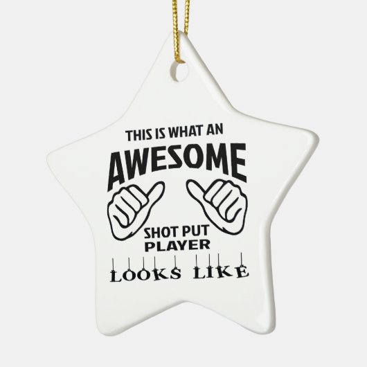 これはなんと素晴らしい砲丸投げプレーヤーのように見えるかです セラミックオーナメント (左)