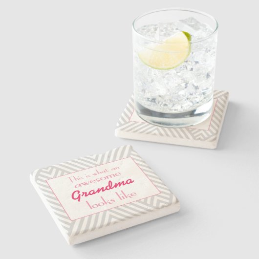 これはなんと素晴らしい祖母のように見えるかです ストーンコースター (横)