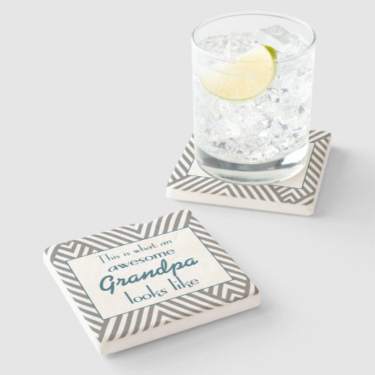 これはなんと素晴らしい祖父のように見えるかです ストーンコースター (横)