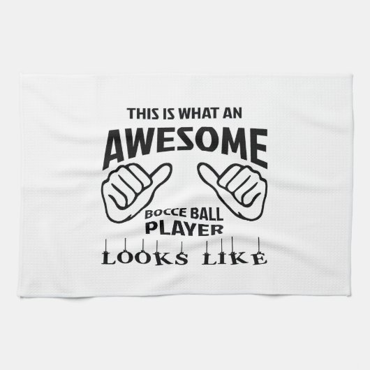 これはなんと素晴らしいBocce球プレーヤーリチウムを見るかです キッチンタオル (横)