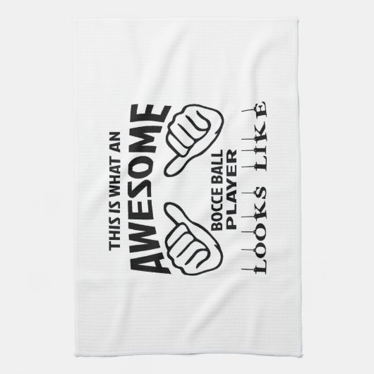 これはなんと素晴らしいBocce球プレーヤーリチウムを見るかです キッチンタオル (縦)