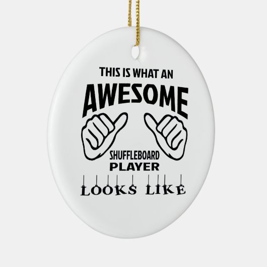 これはなんと素晴らしいShuffleboardプレーヤー見るかです セラミックオーナメント (右)