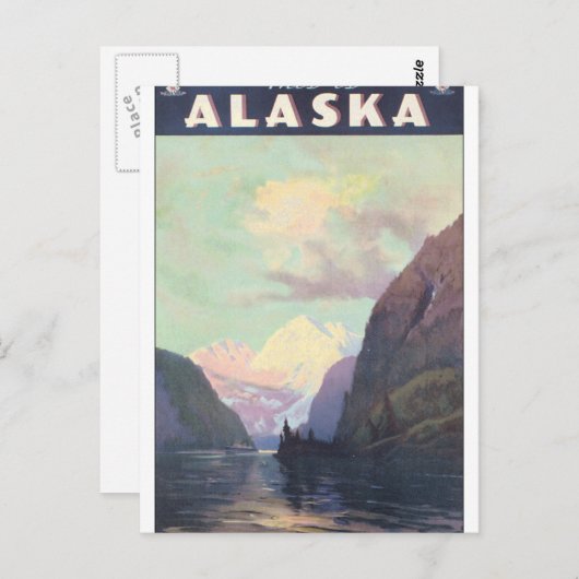 これはアラスカヴィンテージ旅行のポスターアートワーク ポストカード (正面/裏面)