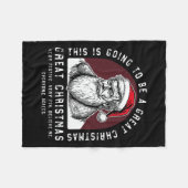 これはクリスマス素晴らし切り株だ フリースブランケット (正面(横))