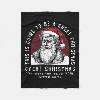 これはクリスマス素晴らし切り株だ フリースブランケット