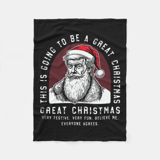 これはクリスマス素晴らし切り株だ フリースブランケット (正面)