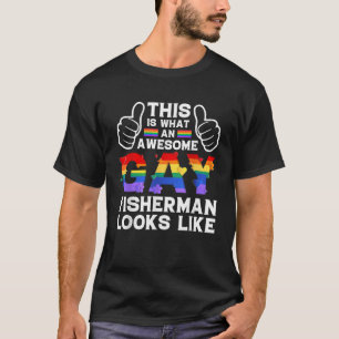 これはゲイ漁師がLGBTQのプライドのように見える Tシャツ