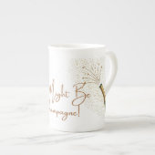 これはシャンパン磁器コーヒーマグかもしれない – おもしろい ボーンチャイナマグカップ (正面右)