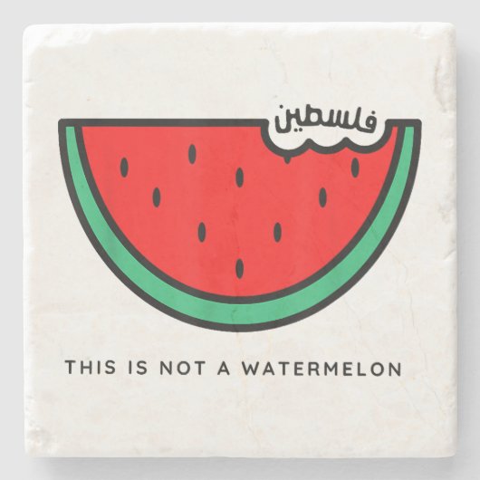 「これはスイカじゃない」パレスティナコレクション ストーンコースター (正面)
