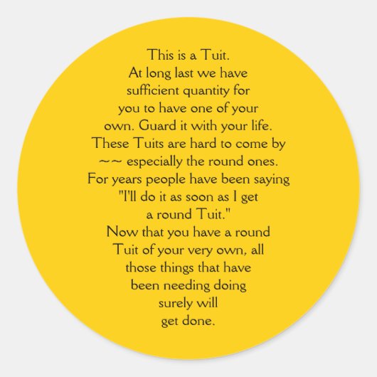 これはチューイットだ。 ラウンドシール (正面)