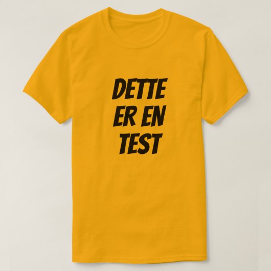 これはテストだ、ノルウェー語、オレンジ Tシャツ (デザイン正面)