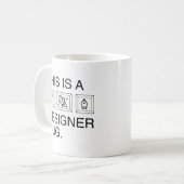 これはデザイナーマグだ コーヒーマグカップ (正面左)
