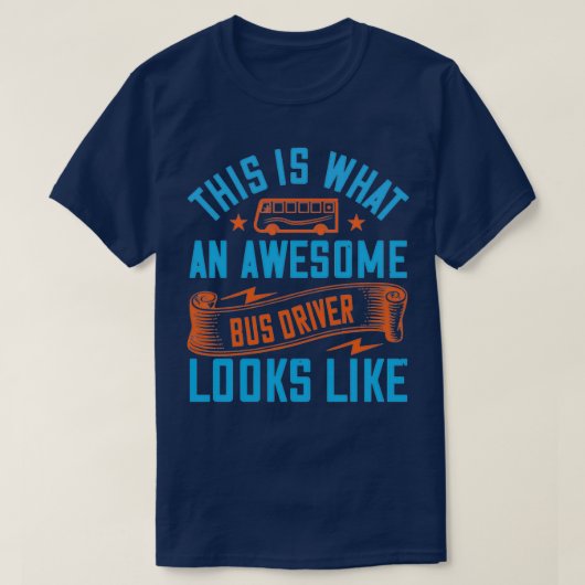 これはバスドライバ素晴らしーが8のように見える Tシャツ (デザイン正面)