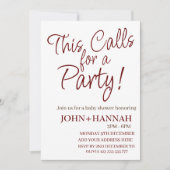 これはパーティーのおもしろい共同給湯を呼び掛ける 招待状 (正面)