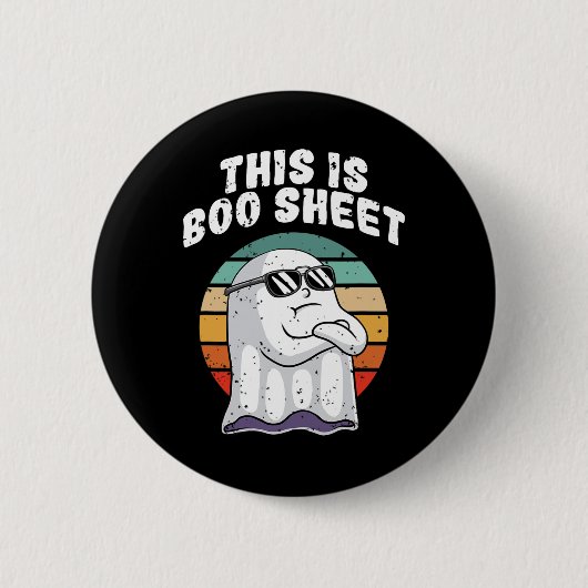 これはブーシートおもしろいハロウィーン衣装幽霊パン 缶バッジ (正面)