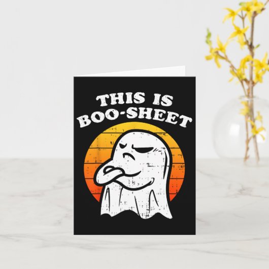 これはブーシートの幽霊ハロウィーンの女の子たち カード (黄色い花)