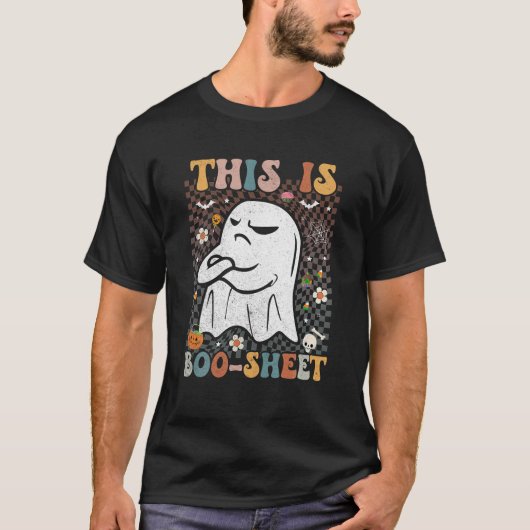 これはブーシートグルービーレトロハロウィーンキッズメンズ Tシャツ (正面)