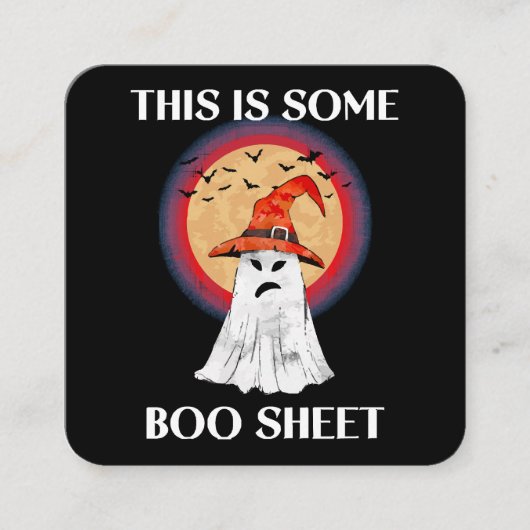 これはブーシートハロウィン幽霊 おもしろい スクエア名刺 (正面)