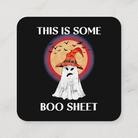 これはブーシートハロウィン幽霊 おもしろい スクエア名刺 (裏面)