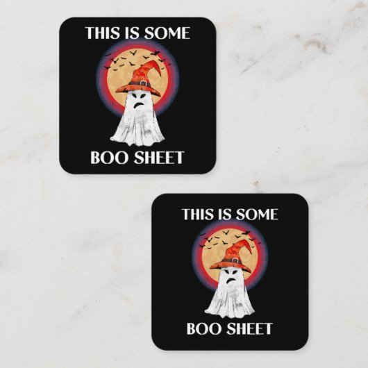 これはブーシートハロウィン幽霊 おもしろい スクエア名刺 (正面/裏面)