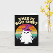 これはブーシート幽霊レトロハロウィーンのコスチューム私 カード (黄色い花)