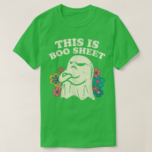 これはブーシート溝状の不機嫌な幽霊のおもしろいhallow tシャツ (デザイン正面)