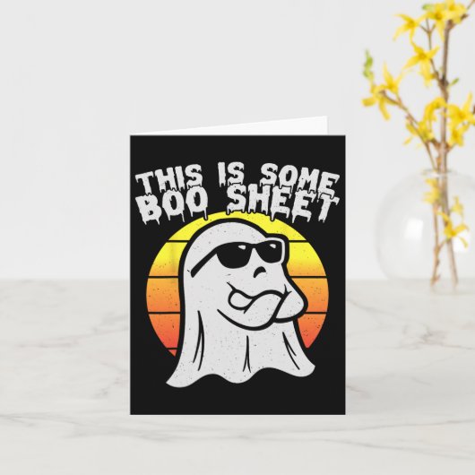 これはブーシーハロウィーンの仮装の男性の女性である カード (黄色い花)