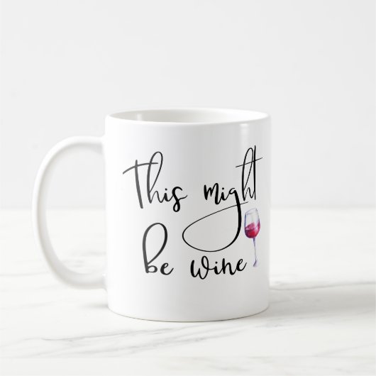 これはワインコーヒーマグ手書きスクリプトである可能性がある コーヒーマグカップ (左)