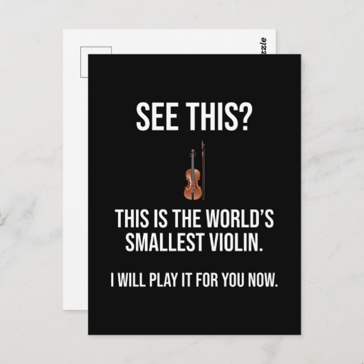 これは世界最小のバイオリン皮肉だ ポストカード (正面/裏面)
