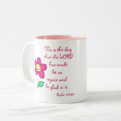 これは主が作った日です; 私達をに関して許可して下さい ツートーンマグカップ (正面左)