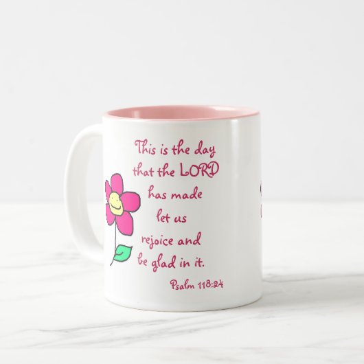 これは主が作った日です; 私達をに関して許可して下さい ツートーンマグカップ (正面左)