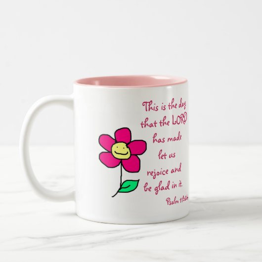 これは主が作った日です; 私達をに関して許可して下さい ツートーンマグカップ (左)