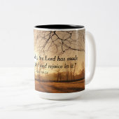 "これは主が"コーヒー・マグを作った日です ツートーンマグカップ (正面右)