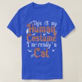 これは人間のコスチュームで、本当に猫のハロウィン Tシャツ