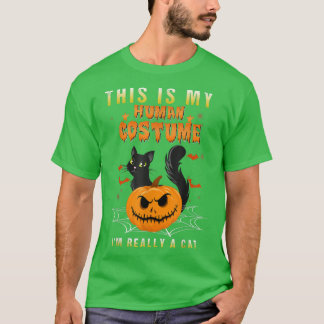 これは人間の衣装で本当にカボチャの猫 Tシャツ