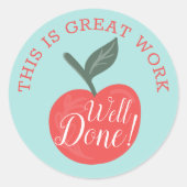 これは仕事素晴らしで、よく行われた赤りんご先生 ラウンドシール (正面)
