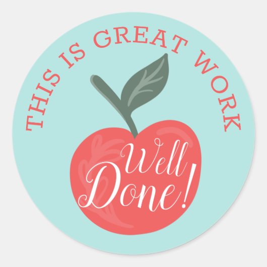 これは仕事素晴らしで、よく行われた赤りんご先生 ラウンドシール (正面)