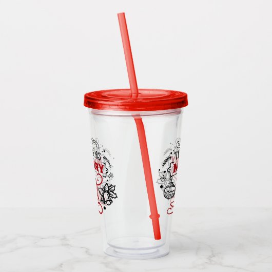 これは僕のメリー得る通りだ |クリスマス・ホリデーおもしろい アクリルタンブラー (左)