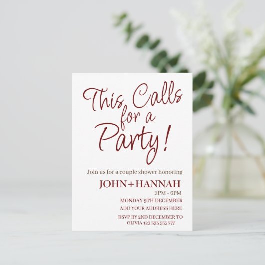 これは共同パーティーおもしろいのシャワーを呼び出す ポストカード (スタンド正面)