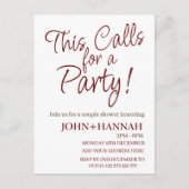 これは共同パーティーおもしろいのシャワーを呼び出す ポストカード (正面)