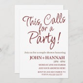 これは共同パーティーおもしろいのシャワーを呼び出す 招待状 (正面/裏面)